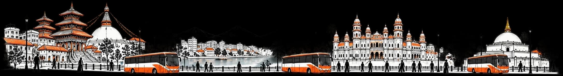 Shuvmarg bus travel illustration in Nepal